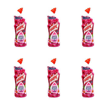 6PK Harpic Active Fresh Liquid Gel Toilet Cleaner 750ml - Pink Blossom