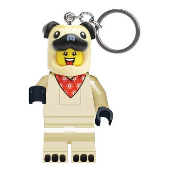 Lego Minifigures Pug Keychain LED Light 8x4cm Kids - Beige 6y+