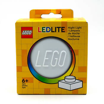 Lego Iconic Plate Night LED Light Soft Silicone Glow Lamp - White 6y+