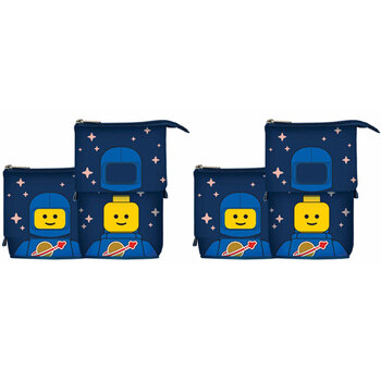 2PK Lego Mini Figures Pencil Case Pop Up Spaceman Kids Play Toy - Blue 6y+