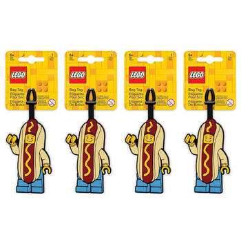4PK Lego Hot Dog Man Tag Keychain Hanging Accessory Key Ring Bag Charm 6y+