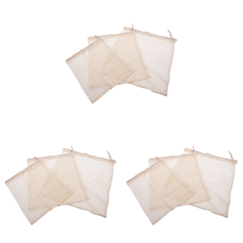 3x 3pc Appetito Cotton Net Produce Bags Home Kitchen Organiser Asst. Sizes