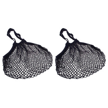 2PK Sachi Cotton String Bag Long Handle Navy