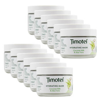 12PK Timotei Hydrating Mask Coconut Milk & Aloe Vera For All Hair Types 300ml