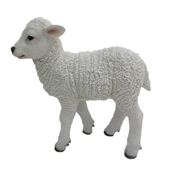 Esschert Design Standing Lamb Statue Medium Garden White