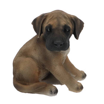 Esschert Design Sitting Great Dane Pup Statue Garden Brown