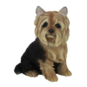 Esschert Design Sitting Yorkshire Terrier Statue Garden Brown Black