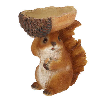 Esschert Design Squirrel W/ Acorn Bowl Statue Garden Brown