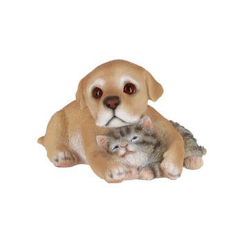 Esschert Design Puppy & Kitten Statue Garden Decor 16.4cm Brown