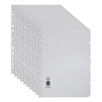 10PK Marbig White 5-Tab Manilla A4 Ring Binder Indices Dividers