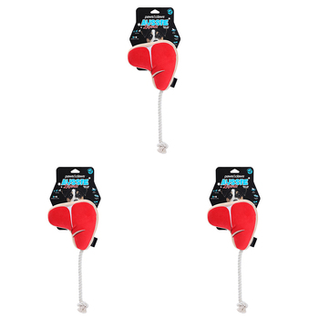 3PK Pawsnclaws 33cm Aussie Legends Bbq Steak Dog/Pet Plush Toy