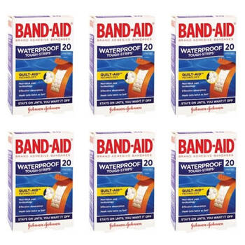 6x 20pc Band-Aid Tough-Strips Waterproof Adhesive Bandages Non-Stick Pad Tech
