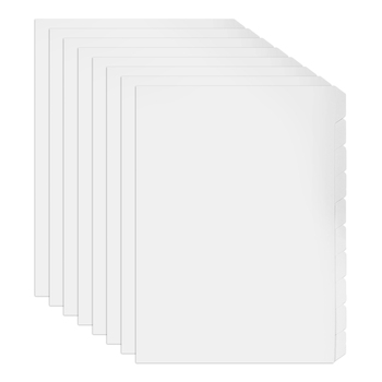 8PK Marbig Unpunched 10-Tab White Manilla A4 Ring Binder Indices & Dividers