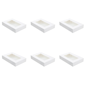 6x 2PK Lemon & Lime Eco Grazing Box 10.5L/45cm Rectangle - White
