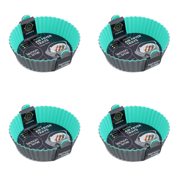 8pc Lemon & Lime Silicone Air Fryer Tray Round 20x6cm - Assorted