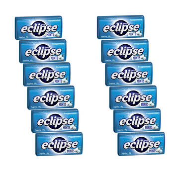 12PK Wrigley's Eclipse On-The-Go Tin Sugar-Free Hard Breath Mints 40g Peppermint