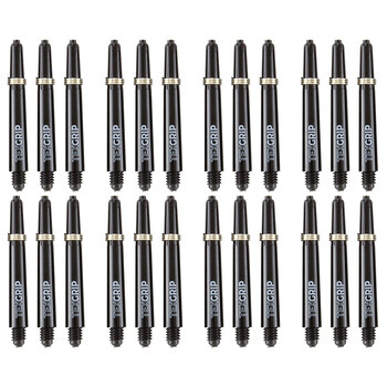 8x 3pc Formula Sports Tex Grip 48mm  Nylon Shafts Medium - Black