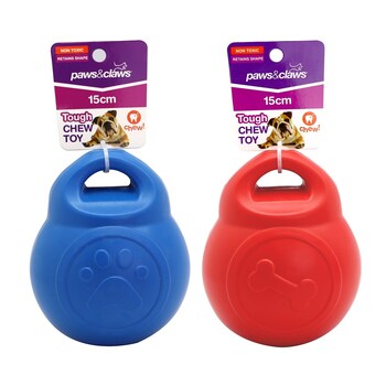 2PK Paws & Claws Super Tuff Floater Ball Pet Toy 15cm Assorted