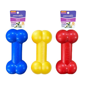 3PK Paws & Claws 18cm Super Tuff Bone TPR Pet Dog Toy - Assorted