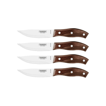 4pc Tramontina Rio Grande Steak Knife Kitchen Cutting Tool Set - Brown