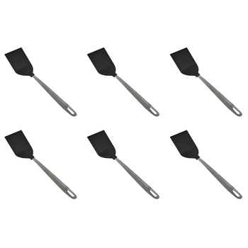 6PK R&M Stainless Steel/Nylon Spatula 23.5cm Kitchenware - Black