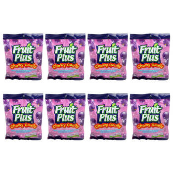 8PK Fruit Plus Kids Soft Chewable Chewy Candy w/ Blackcurrant Flavour 150g Pack