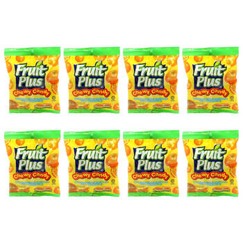 8PK Fruit Plus Kids Soft Chewable Chewy Candy w/ Orange Flavour 150g Pack