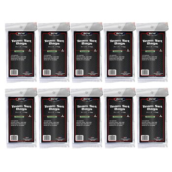 10x 100pc BCW Resealable Team Set Bags Acid Free - Clear