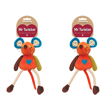 2PK Rosewood 36cm Millie Mouse Plush Pet Dog Interactive Fun Play Toy w/ Squeaker