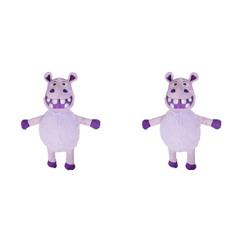 2PK Rosewood Jolly Doggy Tough Safari Hippo w/ Squeaker Pet Dog Fun Play Toy Purple