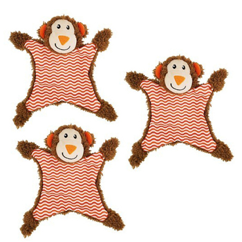 3PK Rosewood 17x18cm Little Nippers Cheeky Chimp Plush w/ Squeaker Pet Dog Toy Red