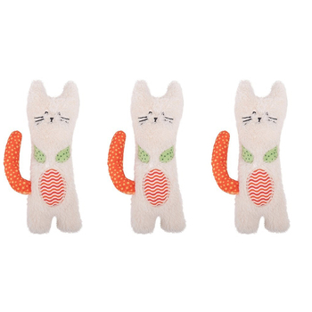 3x Rosewood Little Nippers Kitty Crunch Pet Interactive Toy - Peach