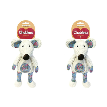 2PK Rosewood 37cm Maisie Mouse Plush w/ Squeaker Pet Dog Fun Play Chew Toy Grey