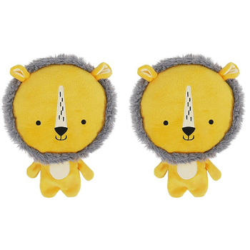 2PK Rosewood 23cm Leo Lion Soft Plush Squeaker Pet Dog Interactive Play Toy Yellow