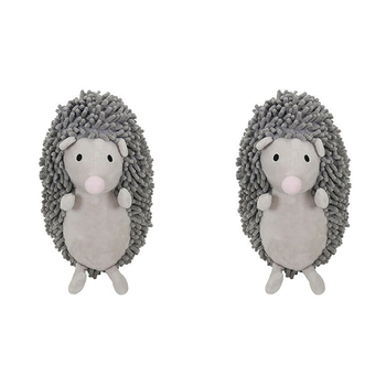 2PK Rosewood Chubleez 22cm Hetty Hedgehog Soft Plush Pet Dog Squeaker Play Toy Grey