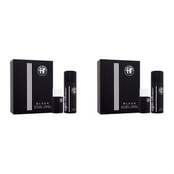 2x 2pc Alfa Romeo Black 15ml EDT & 150ml Deodorant Spray Gift Set