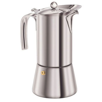 Euroline 10-Cup 1.2L Stainless Steel Espresso Coffee Maker - Silver