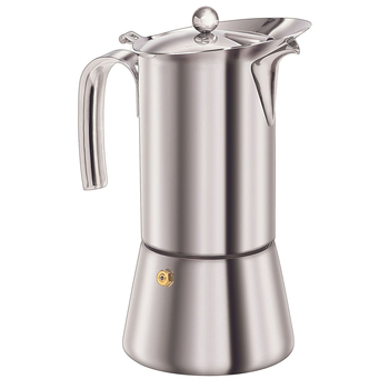 Euroline 10-Cup 2.5L Stainless Steel Espresso Coffee Maker - Silver