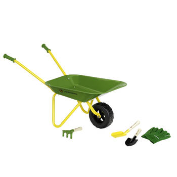John Deere Metal Wheelbarrow Garden Set Toy 48.5x36.5cm Kids - Green 5y+