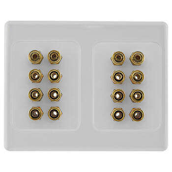Pro2 16-Terminal Speaker Theatre Wall Plate Socket For 8-Speakers White