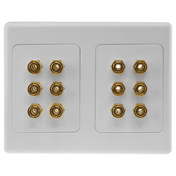 Pro2 12-Terminal Speaker Theatre Wall Plate Banana Socket For Speaker White