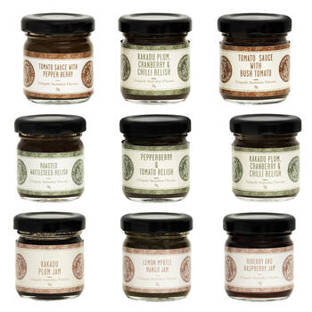 9pc Australian Bush Spices Mini Relish/Mini Jams/ Mini Tomato Sauces Set