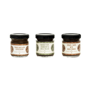 3pc Australian Bush Spices Mini Tomato Sauces and KP Relish 50g