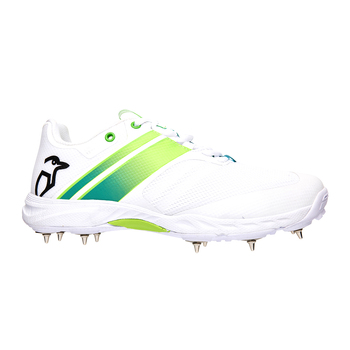 Kookaburra Pro 2.0 Spike Unisex Cricket Shoes White/Lime Size 4 US/3 UK