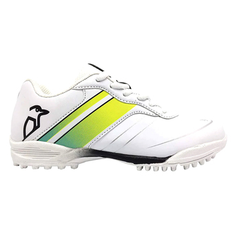 Kookaburra Pro 5.0 Rubber Unisex Cricket Shoes White/Yellow Size 3 US/2 UK