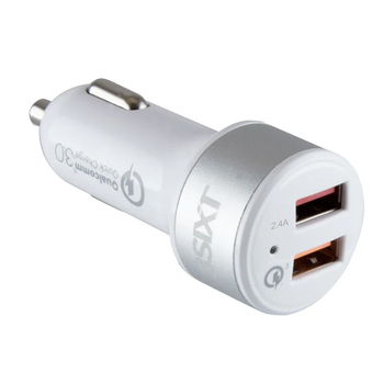 3SixT Qualcomm 5.4a Quick Charge USB Car Charger For Smartphones/Tablets White