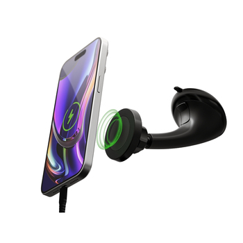 3sixT Magnetic Long Arm Window Mount Wireless Charger - Black