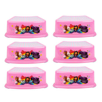 6PK Gabbys Dollhouse Kids Step Foot Stool Kids/Children Bathroom Stepper Pink