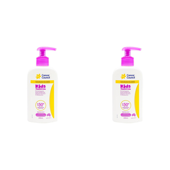 2PK Cancer Council 200ml Kids Sunscreen SPF50+ Body Lotion