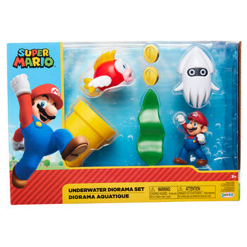 Nintendo Super Mario Underwater Diorama 2.5 In Figures Toy Kids 3y+
